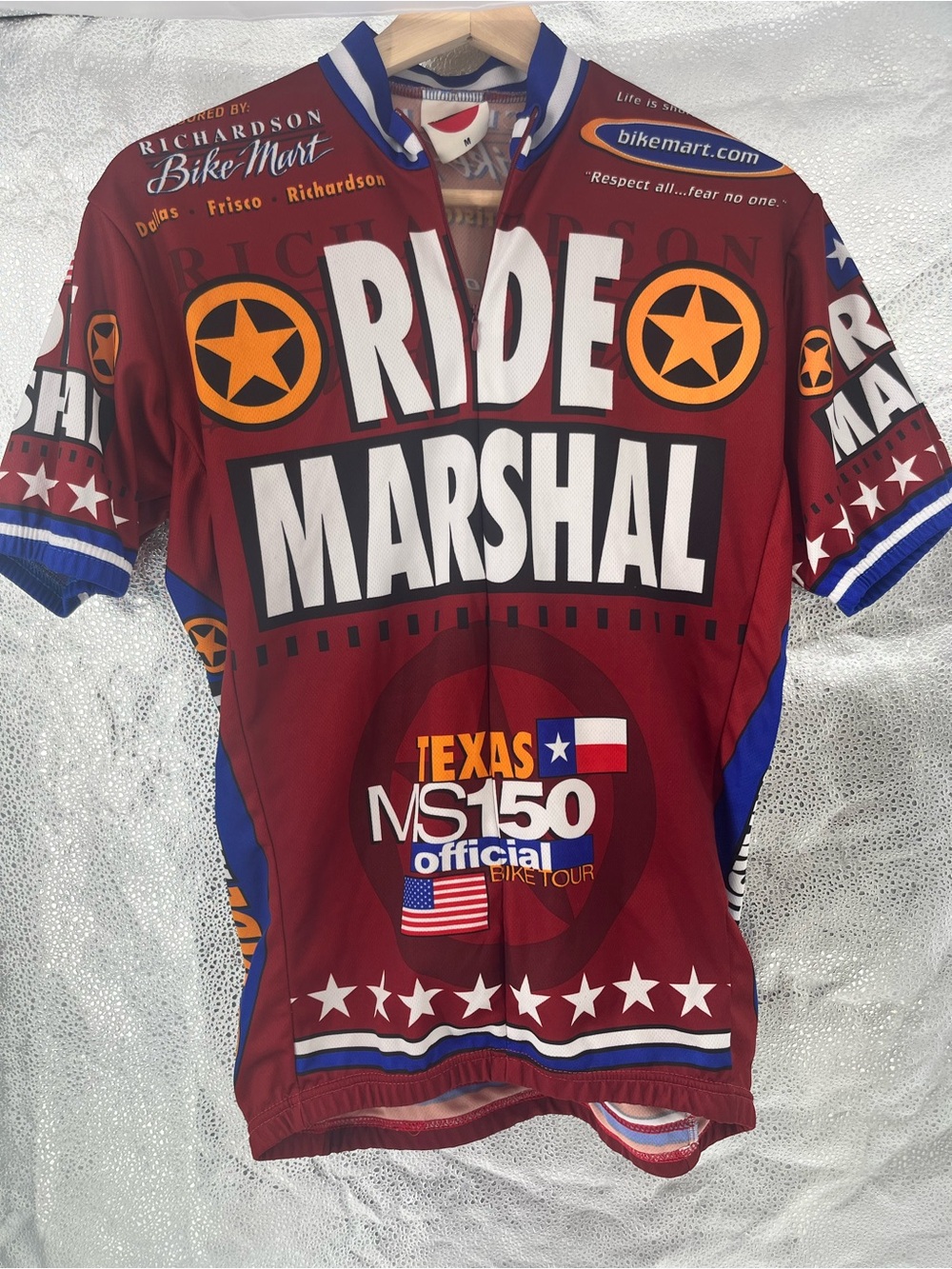 World Jerseys Texas MS150 Ride Marshal Cycling Jersey Size M